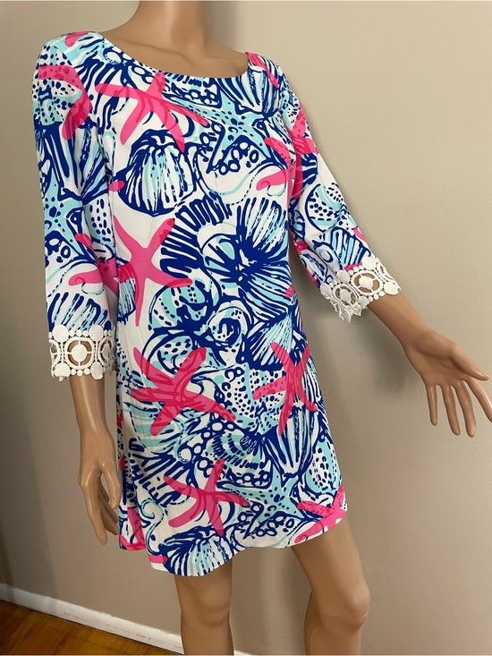 Lilly Pulitzer Dresses & Skirts - Women's LILLY PULITZER Blue & Pink HARBOUR She She Shells STARFISH Tunic DRESS S
